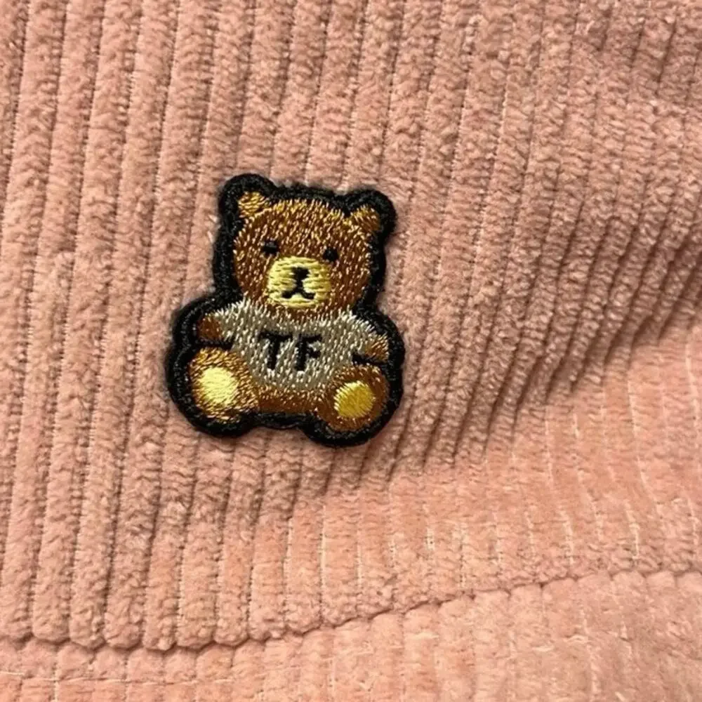 Teddy Fresh Pink Corduroy Bucket Hat Bear Logo Y2K Kidcore Streetwear One Size
